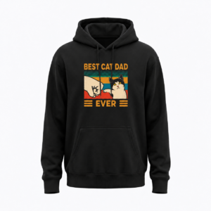 BEST CAT DAD EVER — Bluza JiM Unisex 320 g/m² — czarna