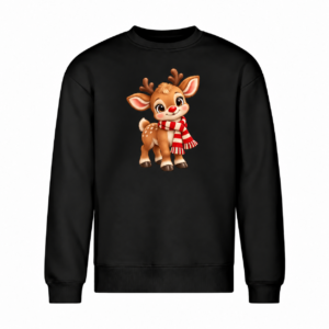 Reniferek w szaliku — Bluza Vibe Crew 430 unisex — czarna