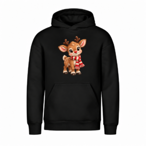 Reniferek w szaliku — Bluza Vibe Hoodie 431 unisex — czarna