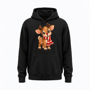 Reniferek w szaliku — Bluza JiM Unisex 320 g/m² — czarna