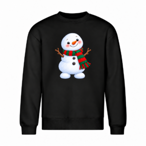 Bałwanek w szaliku — Bluza Vibe Crew 430 unisex — czarna