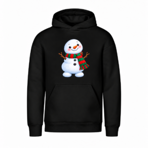Bałwanek w szaliku — Bluza Vibe Hoodie 431 unisex — czarna