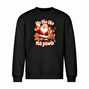 Ho Ho Ho na piwo — Bluza Vibe Crew 430 unisex — czarna