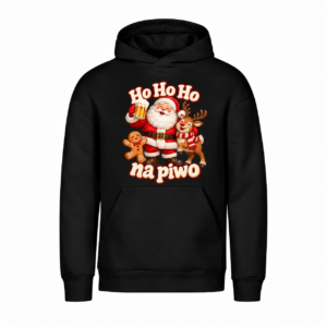 Ho Ho Ho na piwo — Bluza Vibe Hoodie 431 unisex — czarna