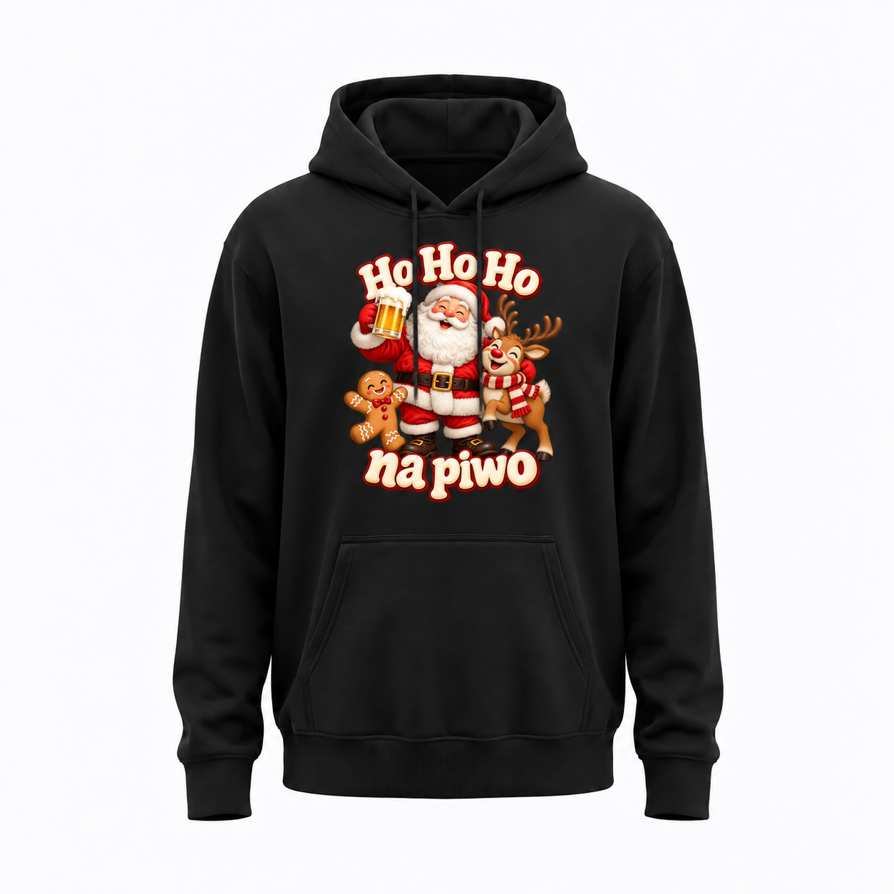 Ho Ho Ho na piwo — Bluza JiM Unisex 320 g/m² — czarna