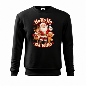 Ho Ho Ho na wino — Bluza Essential 406 unisex — czarna