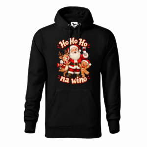 Ho Ho Ho na wino — Bluza Cape 413 męska — czarna