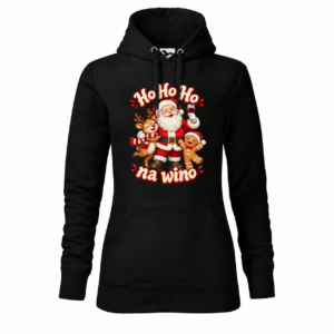 Ho Ho Ho na wino — Bluza Cape 414 damska — czarna