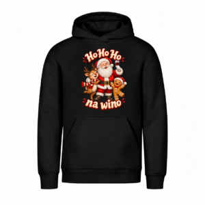 Ho Ho Ho na wino — Bluza Vibe Hoodie 431 unisex — czarna