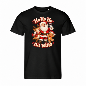 Ho Ho Ho na wino — Koszulka Edge 813 męska — czarna