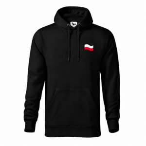Falowana flaga Polski — Bluza Cape 413 męska — czarna