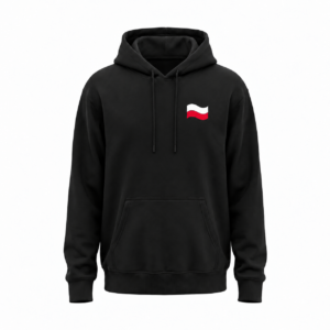 Falowana flaga Polski — Bluza JiM Unisex 320 g/m² — czarna