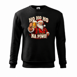 Ho Ho Ho na piwo — Mikołaj z charakterem — Bluza Essential 406 unisex — czarna