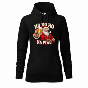 Ho Ho Ho na piwo — Mikołaj z charakterem — Bluza Cape 414 damska — czarna