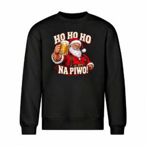 Ho Ho Ho na piwo — Mikołaj z charakterem — Bluza Vibe Crew 430 unisex — czarna