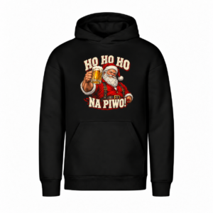 Ho Ho Ho na piwo — Mikołaj z charakterem — Bluza Vibe Hoodie 431 unisex — czarna