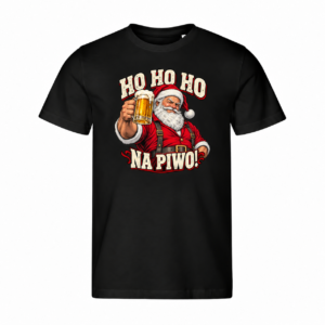 Ho Ho Ho na piwo — Mikołaj z charakterem — Koszulka Edge 813 męska — czarna