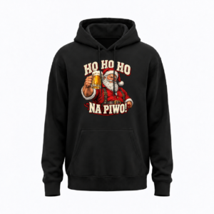 Ho Ho Ho na piwo — Mikołaj z charakterem — Bluza JiM Unisex 320 g/m² — czarna