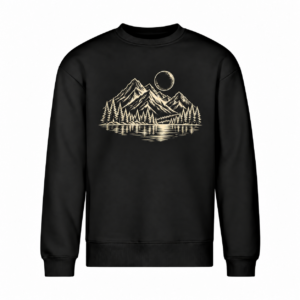 Góry i jezioro — Bluza Vibe Crew 430 unisex — czarna