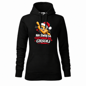 Na święta używam go częściej — wałek — Bluza Cape 414 damska — czarna